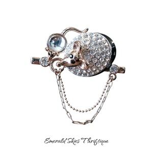 Vintage mouse brooch, whimsical large brooch. free shipping